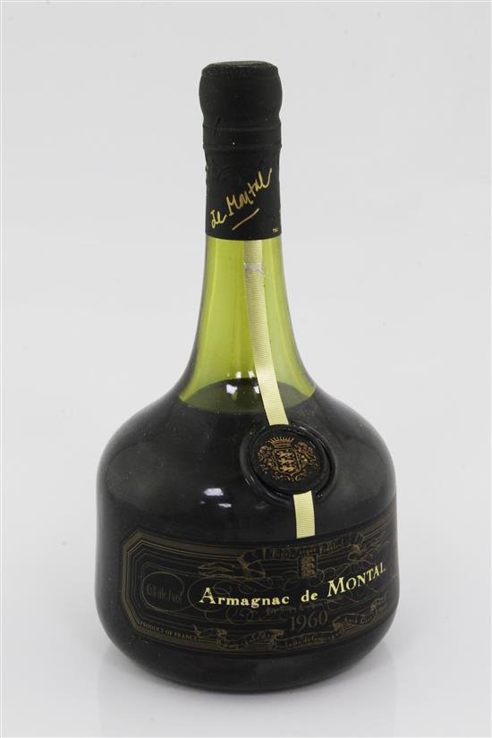 One bottle of Armagnac de Montal 1960, in original box.